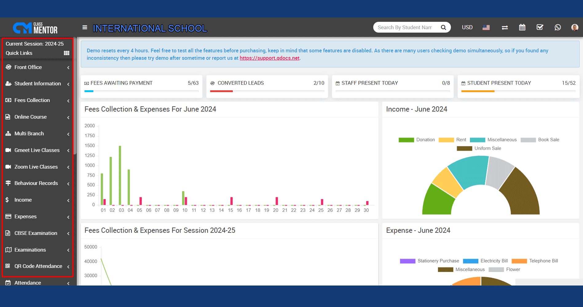 Comprehensive solution: Manage student data, attendance, assignments, exams; track progress, generate reports for improvement.