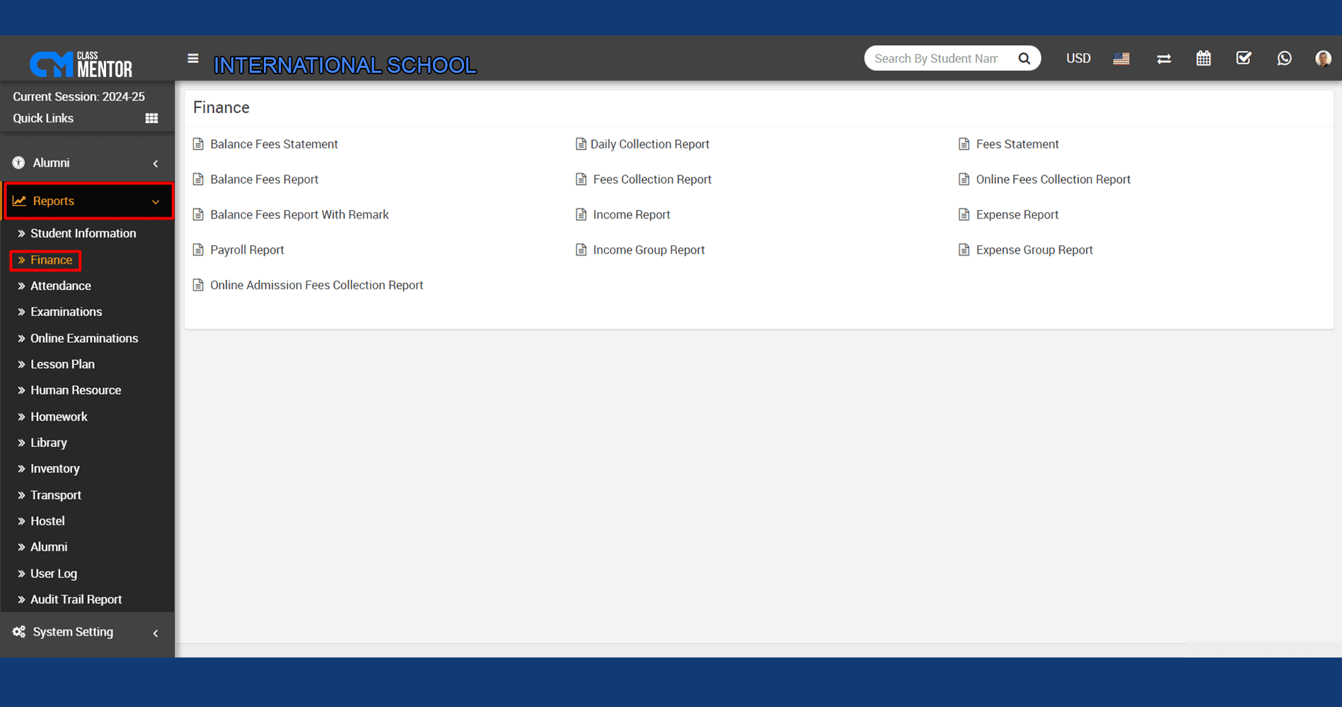 Generates comprehensive reports detailing fee transactions in school management software systems.