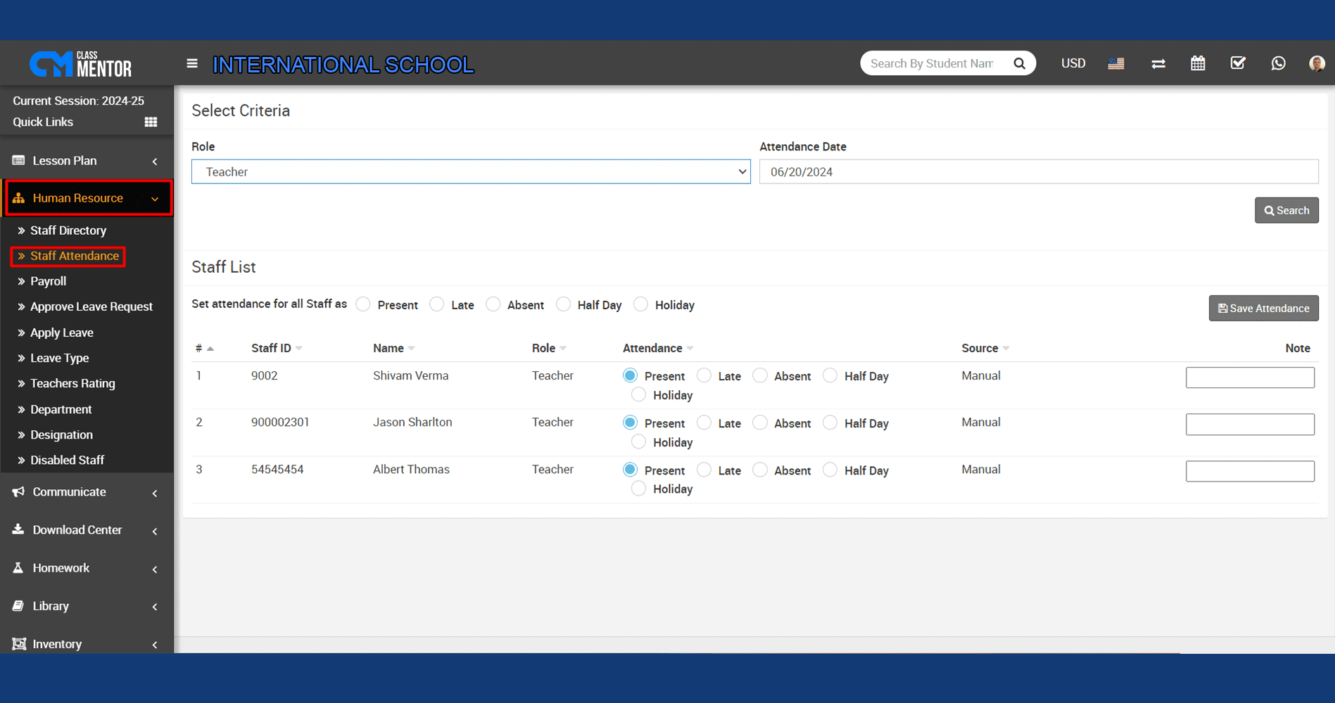 Monitors staff attendance efficiently across schools, colleges, and institutes with our dedicated Staff Attendance module.